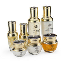 OEM personnalisé 24K or soins de la peau du visage de luxe nettoyant Toner sérum Gel crème 7PCS coffret cadeau